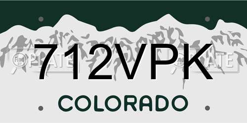 712VPK Colorado License Plate
