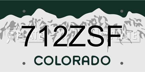 712ZSF Colorado License Plate