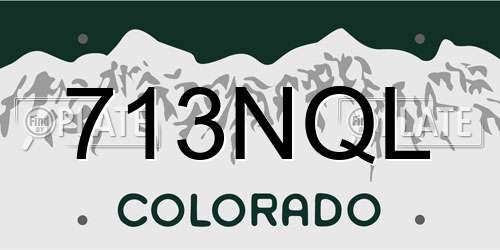 713NQL Colorado License Plate