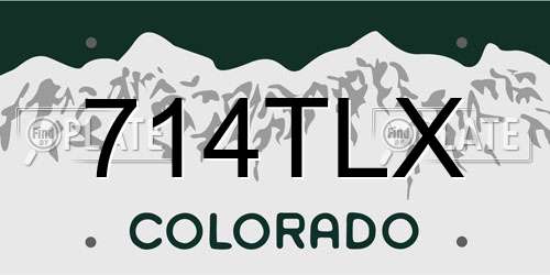 714TLX Colorado License Plate