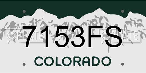 7153FS Colorado License Plate