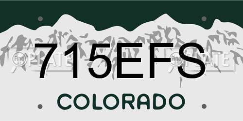 715EFS Colorado License Plate