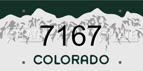 7167 Colorado License Plate
