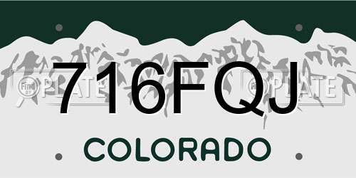 716FQJ Colorado License Plate