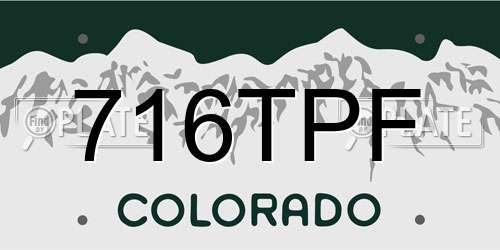 716TPF Colorado License Plate