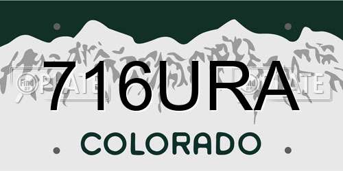 716URA Colorado License Plate