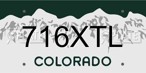 716XTL Colorado License Plate