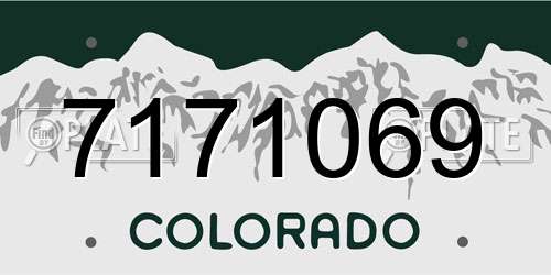 7171069 Colorado License Plate