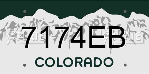 7174EB Colorado License Plate