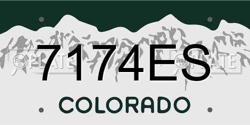 7174ES Colorado License Plate