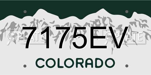 7175EV Colorado License Plate