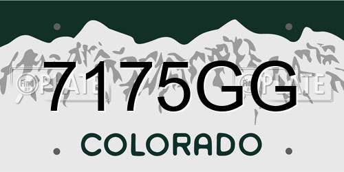 7175GG Colorado License Plate
