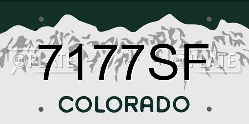 7177SF Colorado License Plate