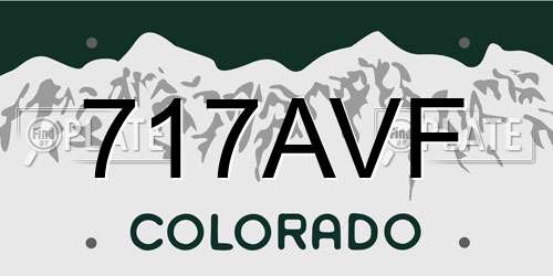 717AVF Colorado License Plate