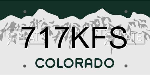 717KFS Colorado License Plate