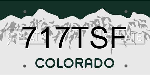 717TSF Colorado License Plate