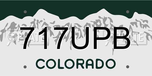 717UPB Colorado License Plate