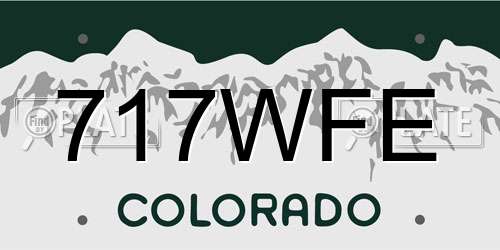 717WFE Colorado License Plate