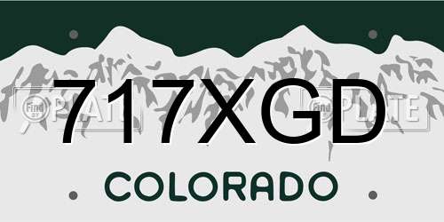 717XGD Colorado License Plate