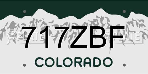 717ZBF Colorado License Plate
