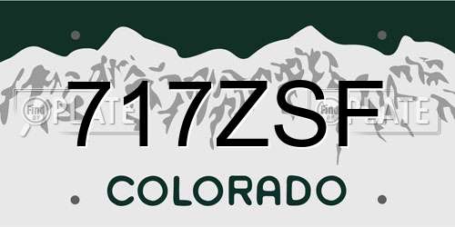 717ZSF Colorado License Plate