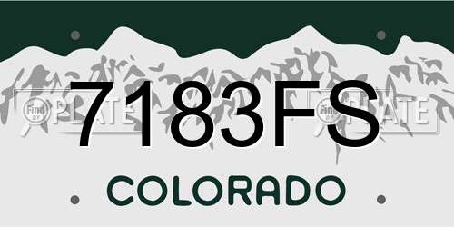 7183FS Colorado License Plate
