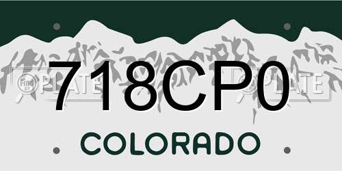718CP0 Colorado License Plate