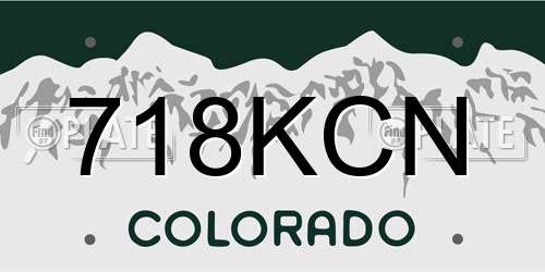 718KCN Colorado License Plate
