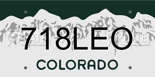 718LEO Colorado License Plate