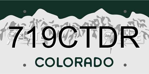 719CTDR Colorado License Plate