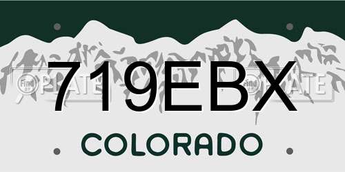 719EBX Colorado License Plate