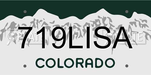 719LISA Colorado License Plate