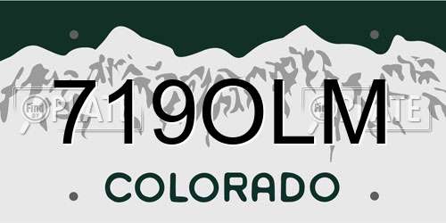719OLM Colorado License Plate