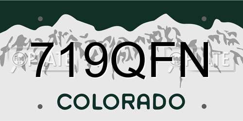 719QFN Colorado License Plate