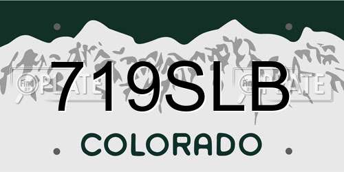 719SLB Colorado License Plate