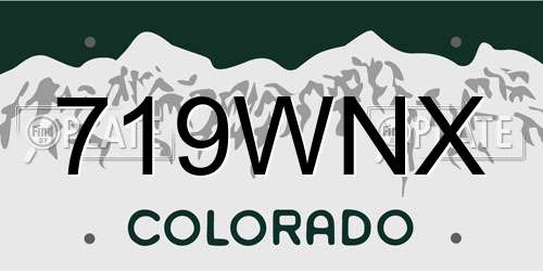 719WNX Colorado License Plate