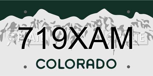 719XAM Colorado License Plate