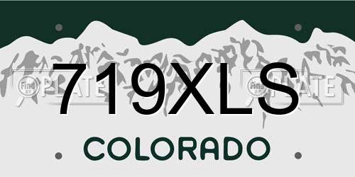 719XLS Colorado License Plate
