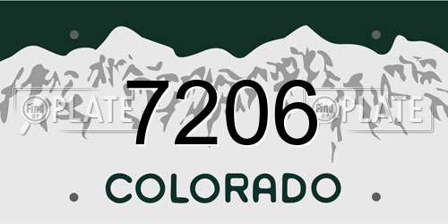 7206 Colorado License Plate