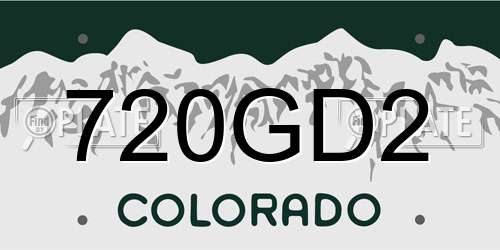 720GD2 Colorado License Plate