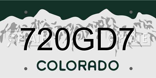 720GD7 Colorado License Plate