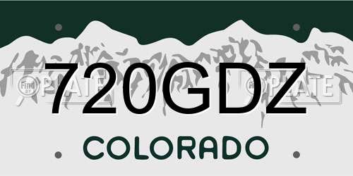 720GDZ Colorado License Plate