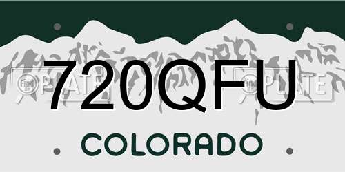 720QFU Colorado License Plate