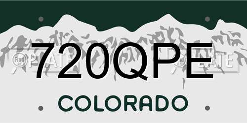 720QPE Colorado License Plate