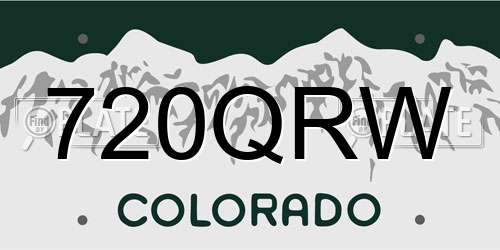 720QRW Colorado License Plate