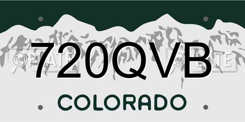 720QVB Colorado License Plate