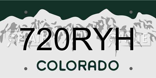 720RYH Colorado License Plate