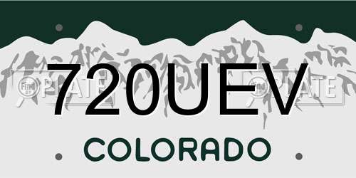 720UEV Colorado License Plate