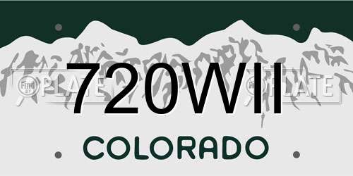 720WII Colorado License Plate