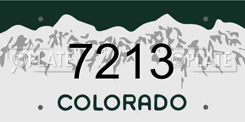 7213 Colorado License Plate